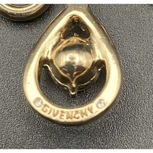 Givenchy Chandelier Earrings Gold Tone Champagne Crystal Pageant Prom Bridal 3" - Picture 7 of 8